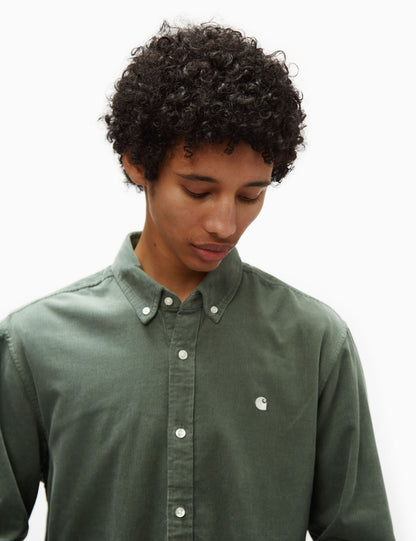 Chemise Madison en velours côtelé (coupe normale) - Vert Park
