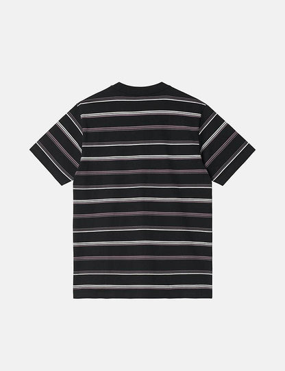 Vonn Streifen-T-Shirt – Schwarz/Artischockenlila