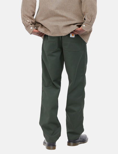 Pantalon en velours côtelé simple (détendu) - Vert buis