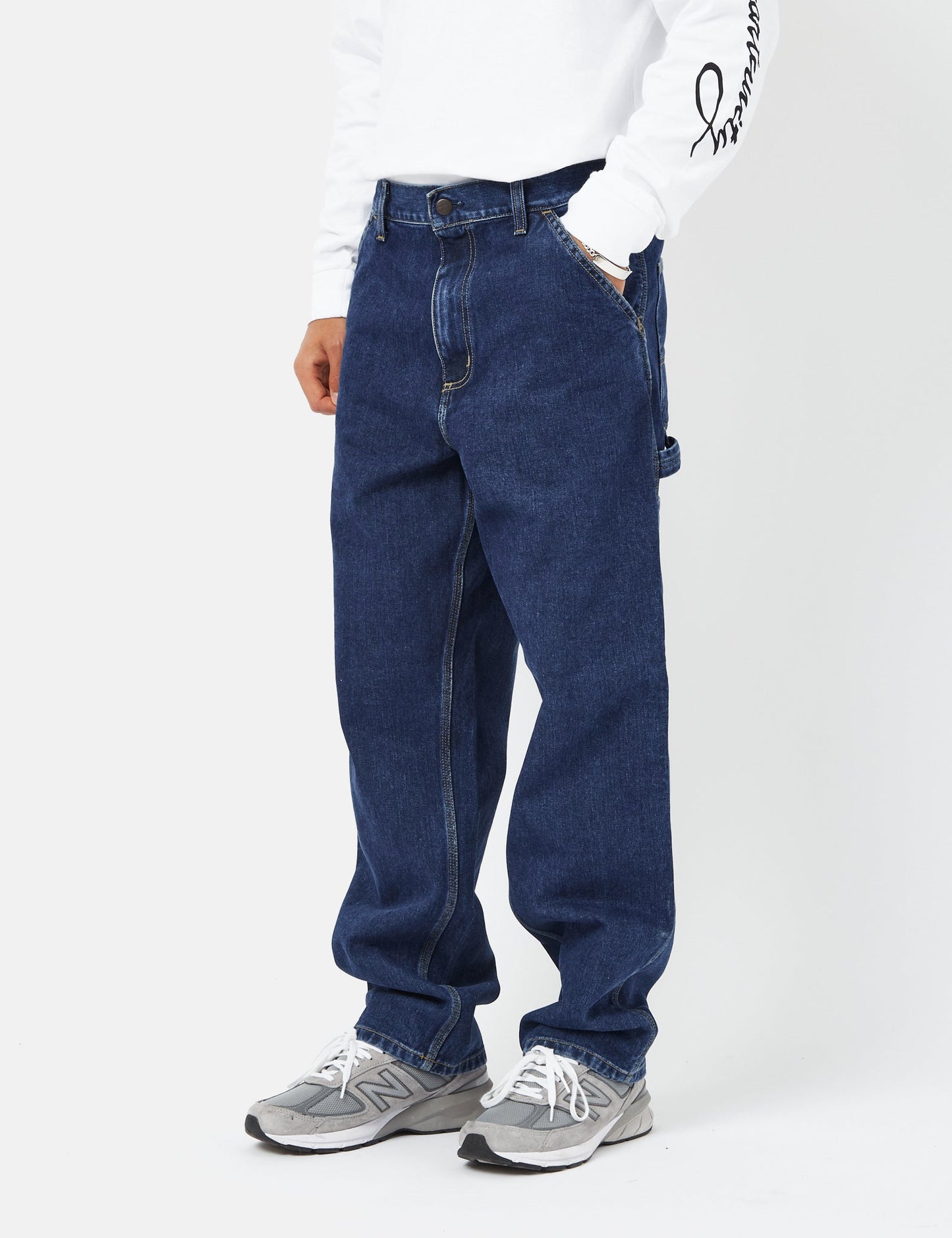 Einzelne Knie-Jeans (Relaxed Fit) – Blau