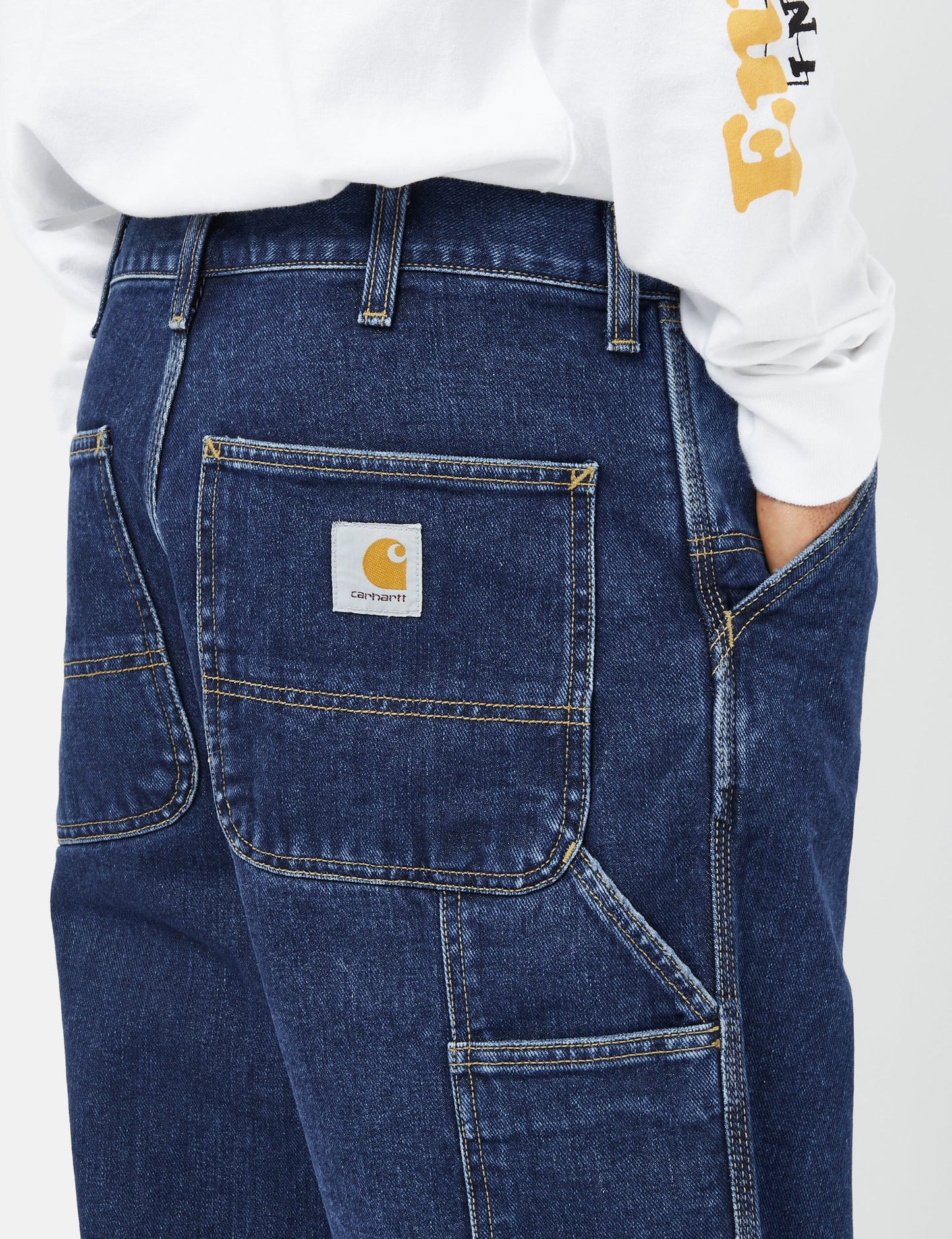 Einzelne Knie-Jeans (Relaxed Fit) – Blau