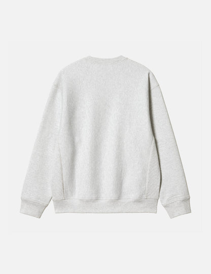 Locker-Sweatshirt – Aschgrau Meliert/Braun
