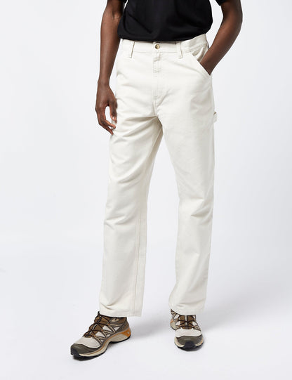 Pantalon à genouillère simple (biologique) - Blanc sel