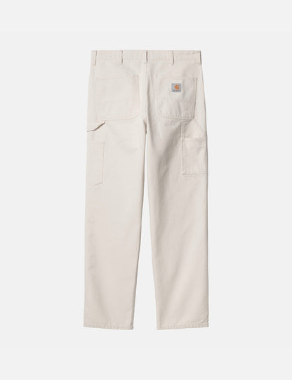 Pantalon à genouillère simple (biologique) - Blanc sel