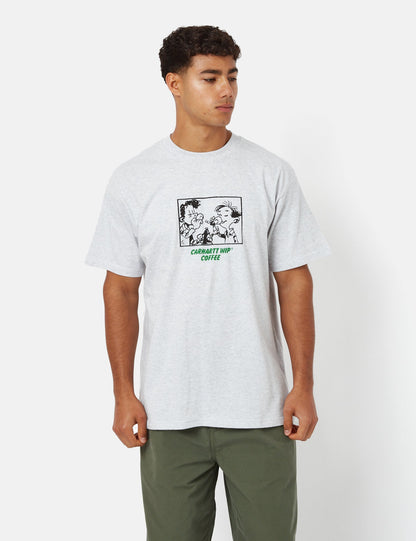 T-shirt Café (Bio) - Gris chiné cendré