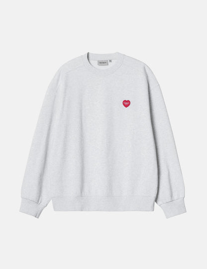 Sweat-shirt Cœur - Gris chiné