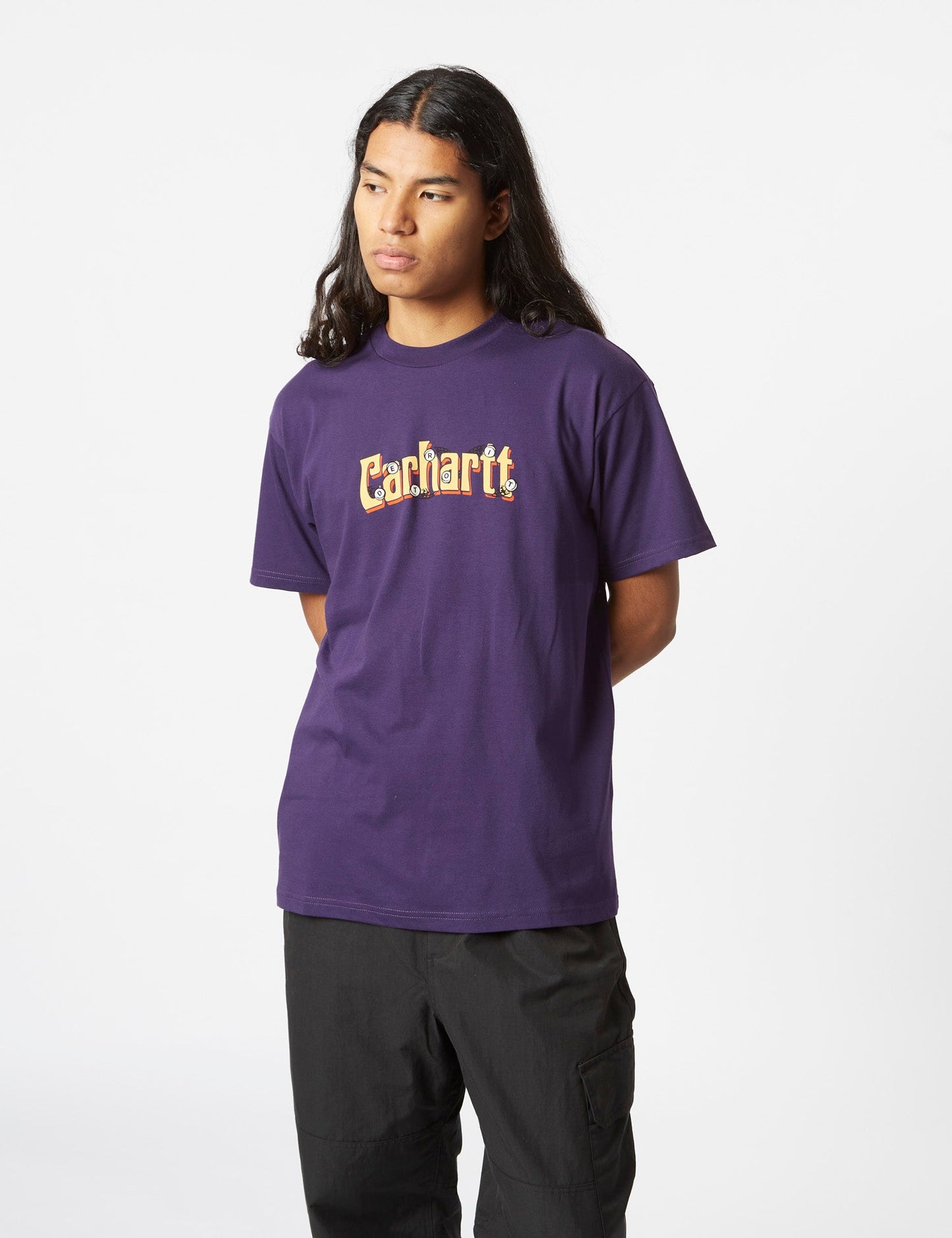 T-shirt Spin Script (ample) - Violet cassis