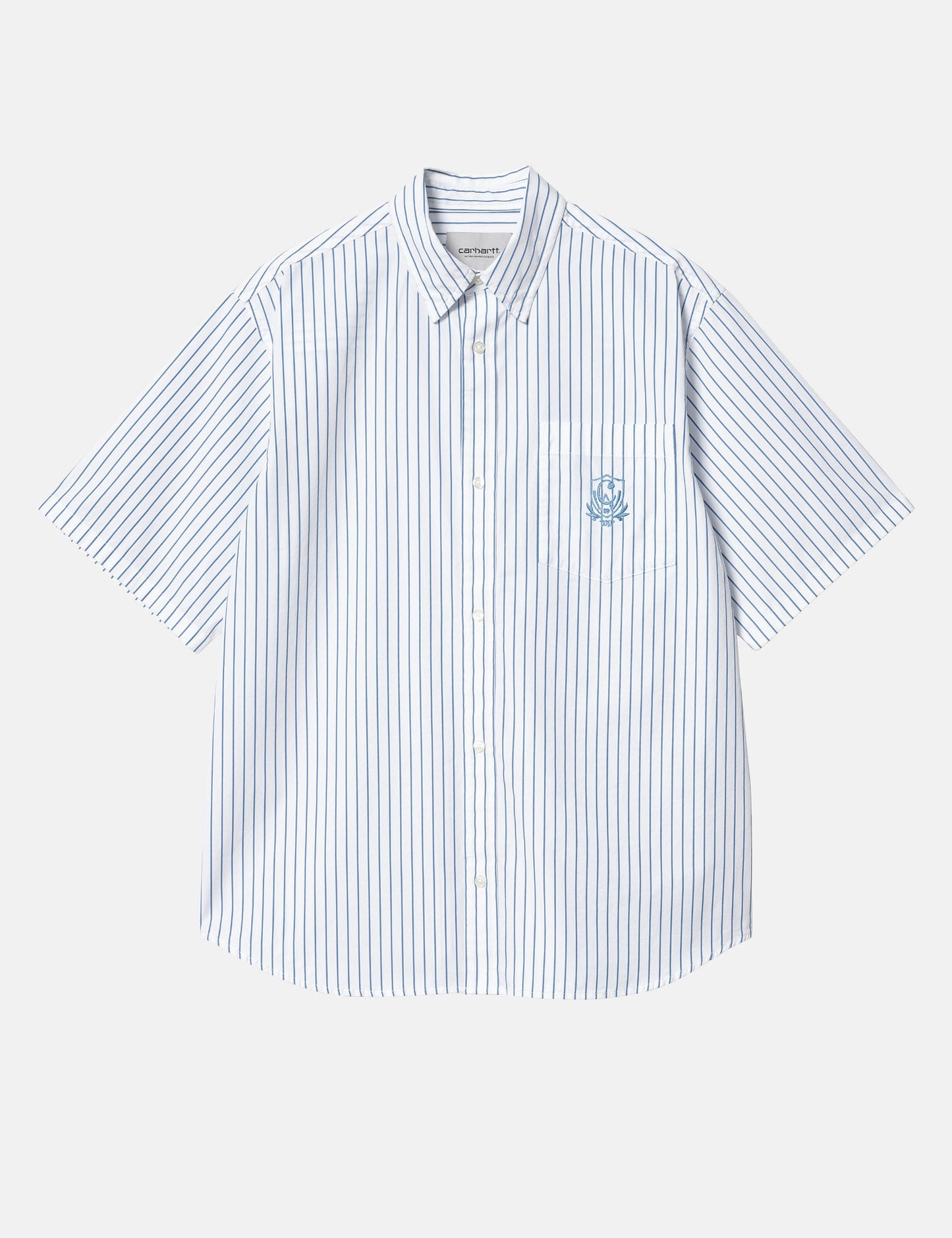 Kurzarmhemd Linus Streifen - Bleach Blue