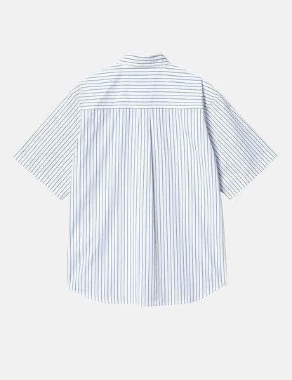 Kurzarmhemd Linus Streifen - Bleach Blue