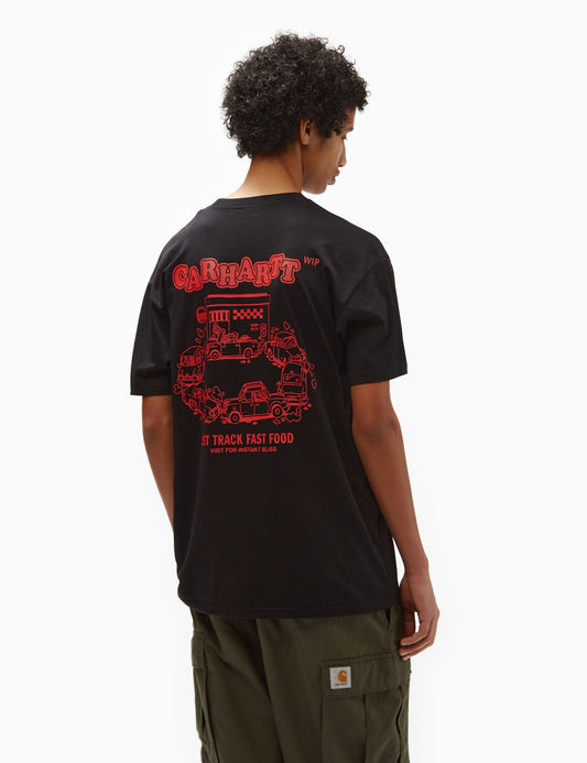 T-shirt Fast Food (ample) - Noir/Rouge