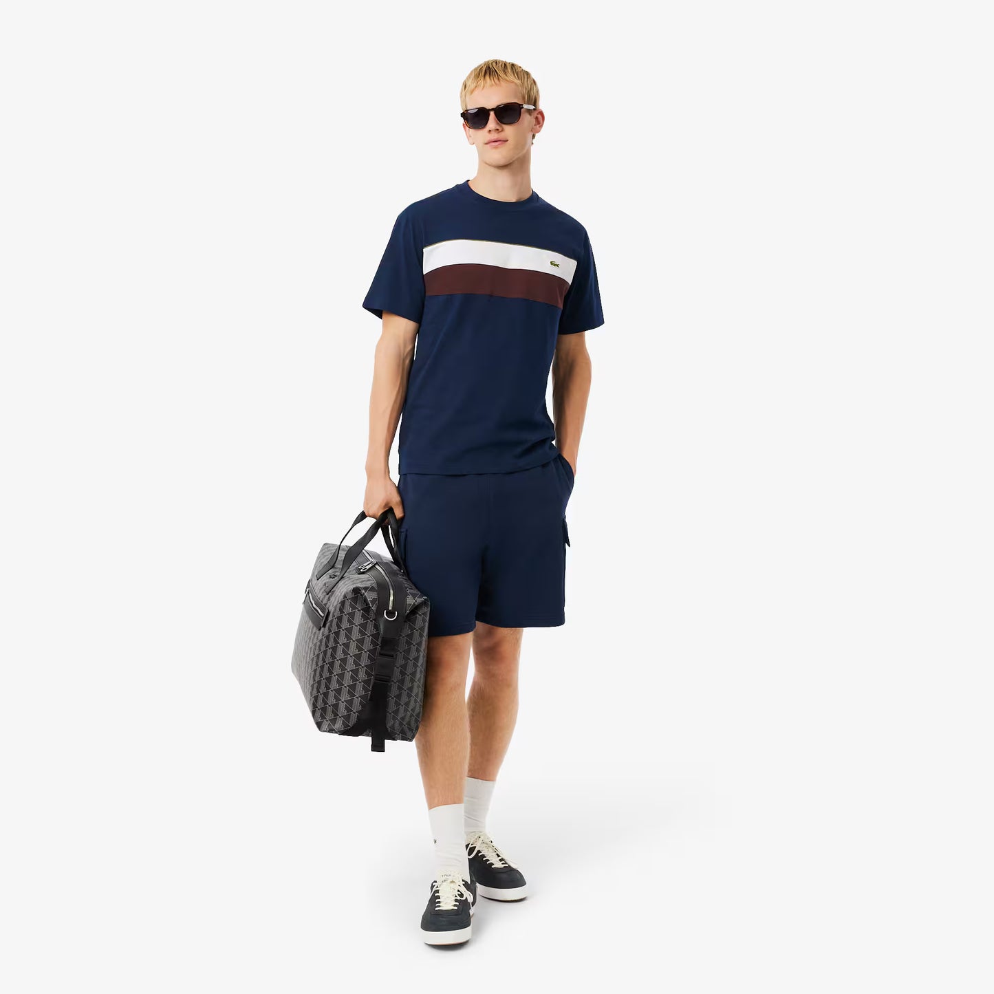 Jersey-T-Shirt mit Farbblock