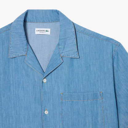 Relaxed Fit Open Neck Denim Shirt