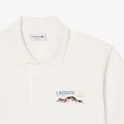 Classic Fit Embroidered Motif Pique Polo Shirt