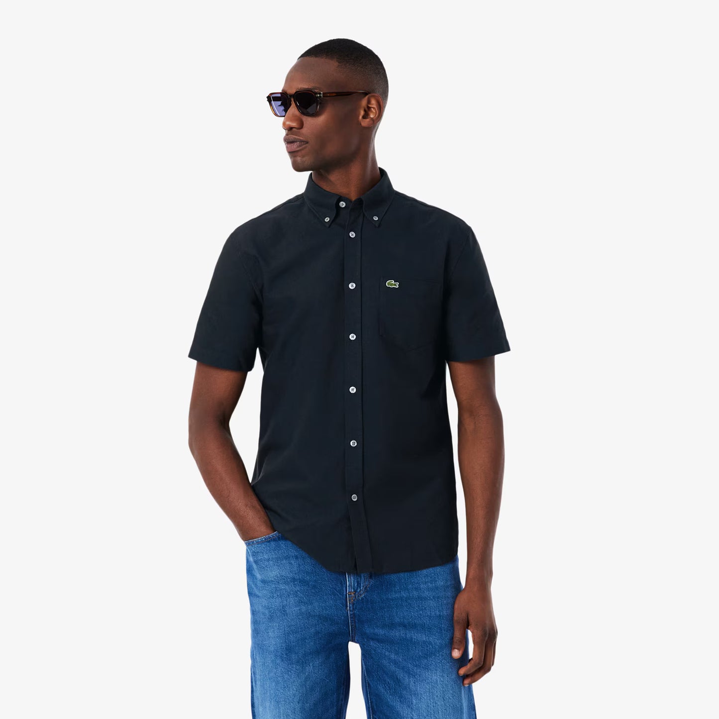 Chemise Oxford à manches courtes coupe droite