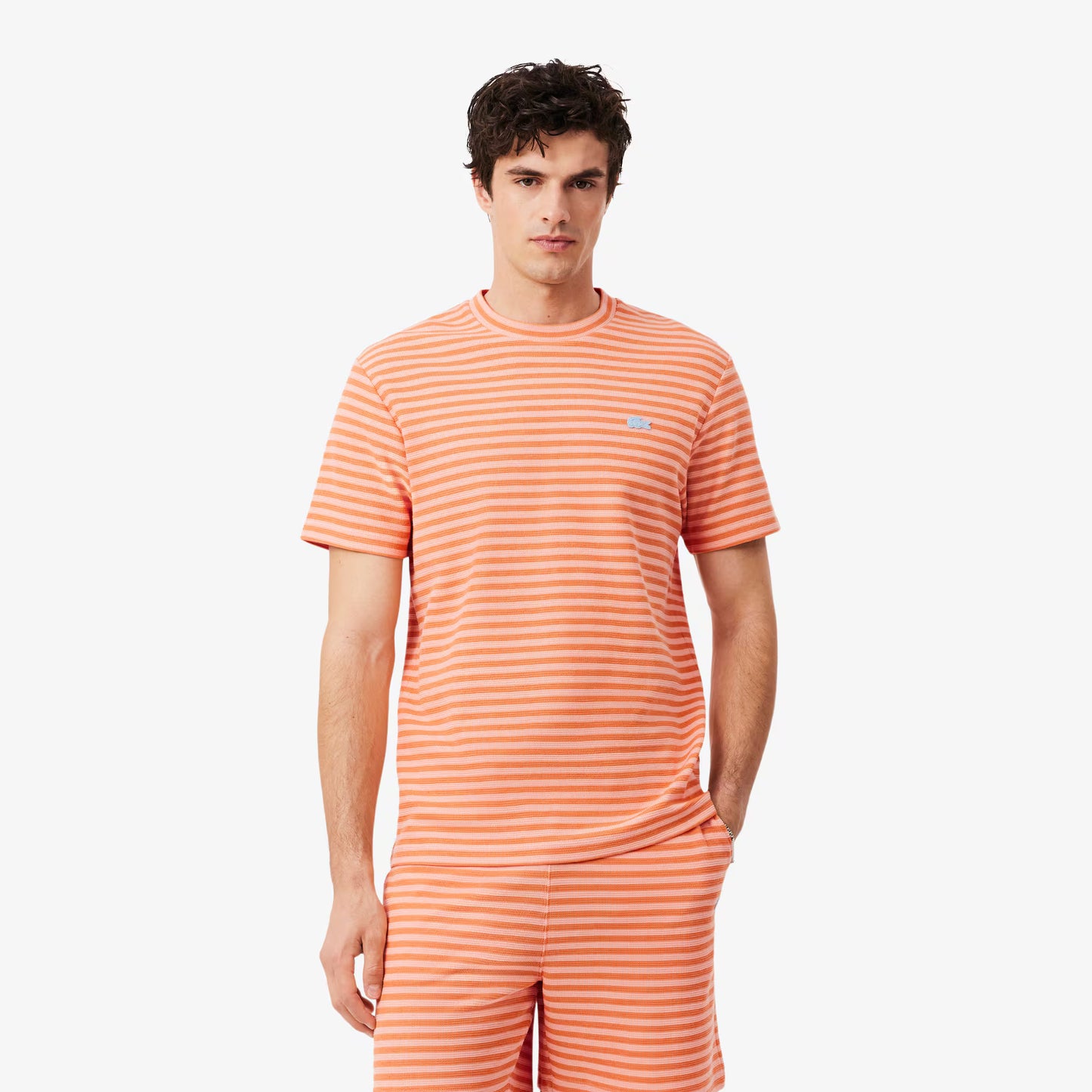 Textured Striped Cotton T-shirt