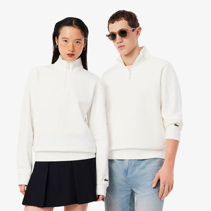 High Neck Embossed Zipped Sweatshirt