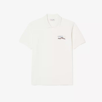 Classic Fit Embroidered Motif Pique Polo Shirt
