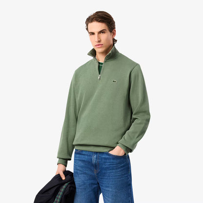 Interlock-Sweatshirt mit hohem Kragen und Reißverschluss