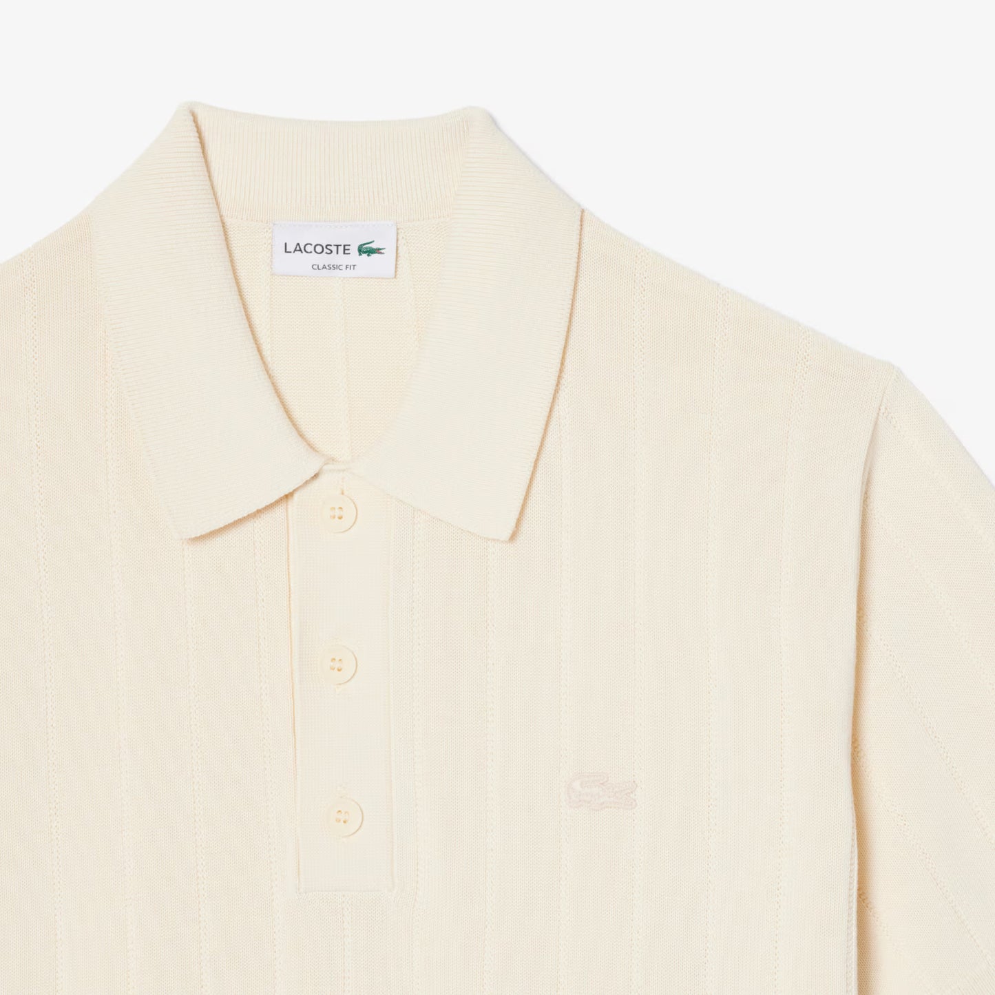 Fluid Ribbed Knit Polo Collar Sweater