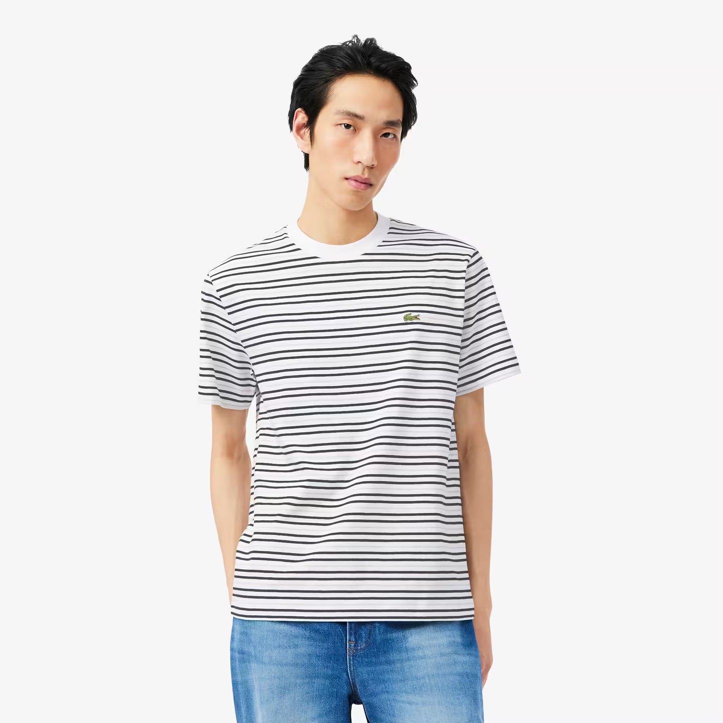 Gestreiftes Baumwoll-T-Shirt
