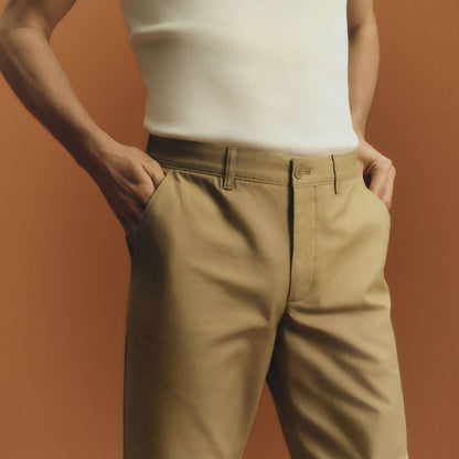 Pantalon Chino en Coton Coupe Droite
