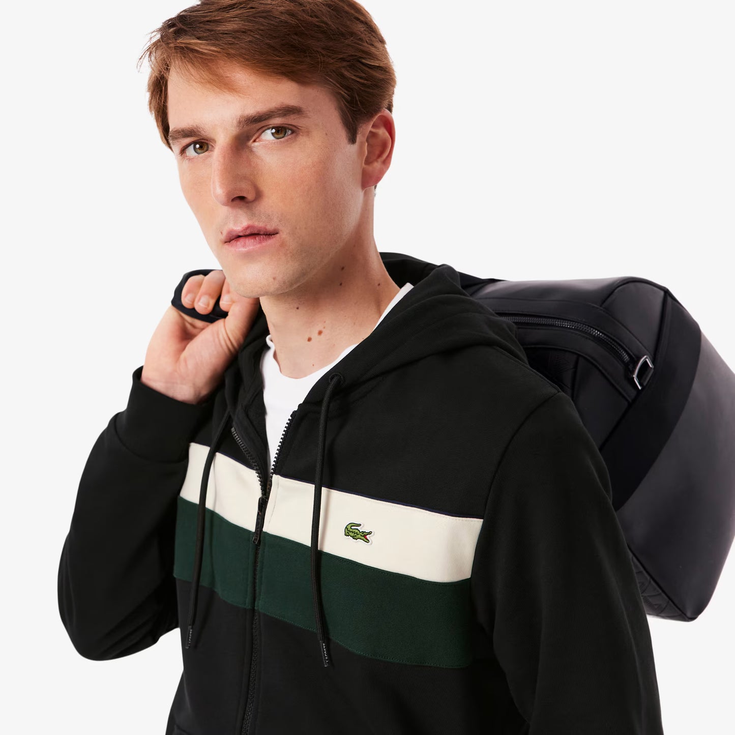 Kapuzenpullover mit Reißverschluss und Farbblock-Design
