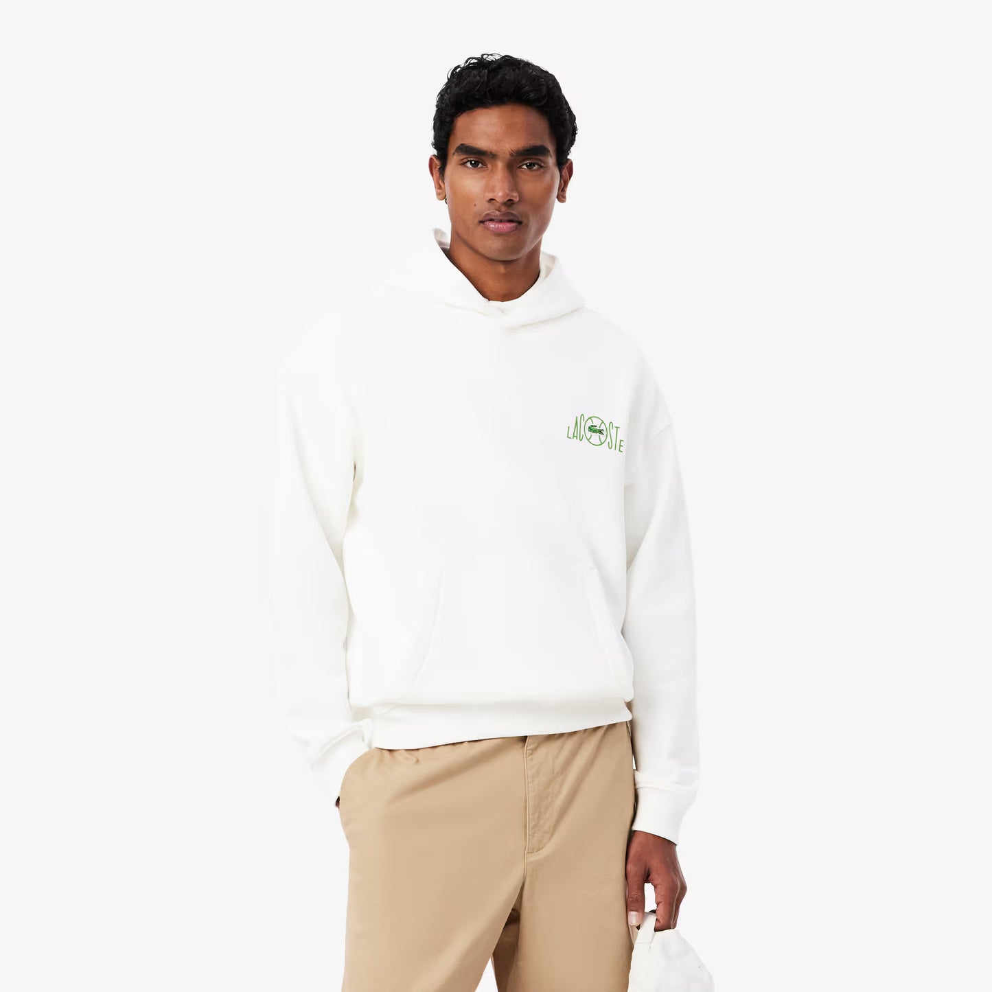 Fleece-Kapuzenpullover mit Allover-Print